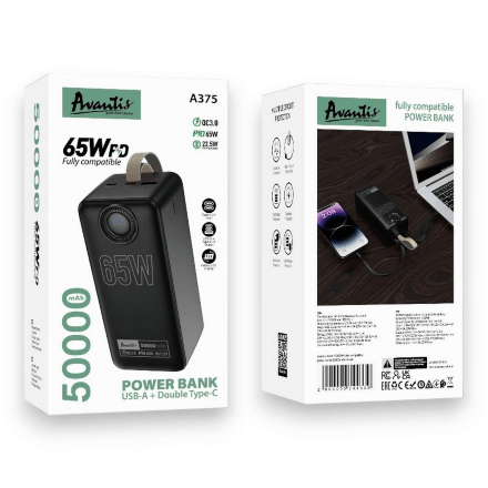 Power Bank Avantis A375 50000 mAh 65W