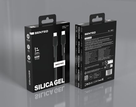 USB Cable Senteo SL-03 soft silicone USB C - USB C Cable 60w 1M