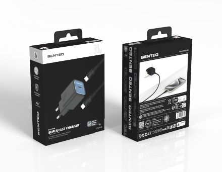 Сетевое Зарядное Устройство Senteo Z-16c Set Fast Charger 30W USB-C + USB-C Cable