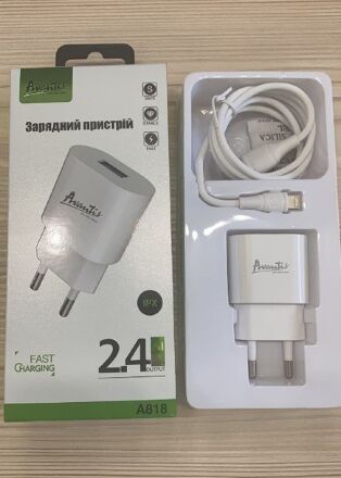 Мережевий Зарядний Пристрій Avantis A818 Pro 1USB Lightning