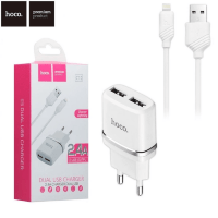 Мережевий Зарядний Пристрій Hoco C12 2USB Lightning
