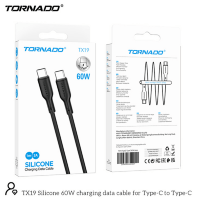 USB-C TORNADO TX19 Silicone (Support 60W/3A) Type-C to Type-C